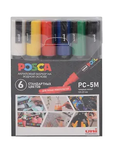Маркеры акриловые 06цв "POSCA. Standard" 1,8-2,5мм, UNI