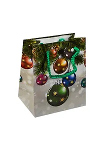 Пакет подарочный бумажный А6 11*14 ламинат, Новый год, ассорти S, МегаМАГ