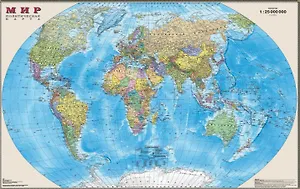 Карта настенная "Мир политический с новыми границами" 1:25 000 000 (1.43х1.02 м), матовая ламинация