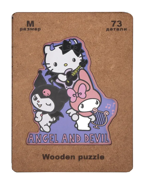 Пазл  фигурный 73дет. Sanrio Angels& (8+) (дерев. коробка) 3114120 — 1