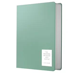 Записная книжка А6+ 136л кл. "NUANCES. Эвкалипт" 7БЦ, иск.кожа, нашивка, скругл.углы, ляссе 3126009