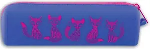 Пенал школьный Феникс+ "Малиновые лисы" без наполнения, 20*5*5 см, силикон