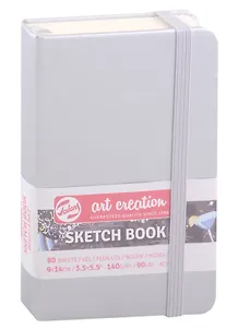 Блокнот для зарисовок 9*14см 80л "Art Creation" 140г/м2, 7БЦ, Блестящее серебро (цвет металлик), Fabriano