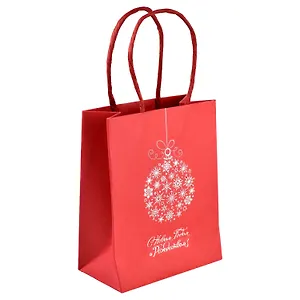 Пакет А6 14*11*6 "СЕРЕБРЯНЫЙ ШАР" Новый год, крафт 