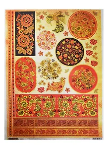 Рисовая бумага для декупажа Craft Premier Хохлома1 (CP00467) (28,2х38,4см) (25г/м) (упаковка)