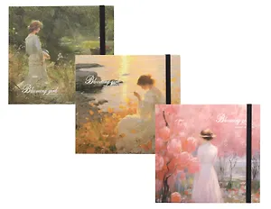 Скетчбук 230*220 50л "Blooming girl" 160г/м2, тверд.обл., резинка, ассорти