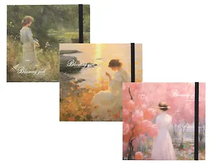 Скетчбук 230*220 50л "Blooming girl" 160г/м2, тверд.обл., резинка, ассорти 3134497