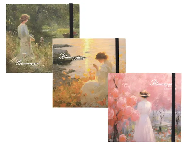 Скетчбук "Blooming girl" 230*220, 50 листов, 160г/м2, твердая обложка, в ассортименте 3134497 — 1