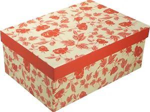 Коробка подарочная "Розочки" красный с белым 21*14.5*8.5см