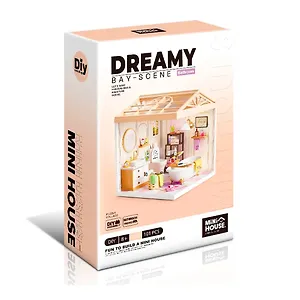 8009 Конструктор интерьерный для детского творчества – сборный домик Fairy Care «Ванная комната», количество деталей - 101 (материалы: пластик, металл, картон), со световыми эффектами (подсветка интер