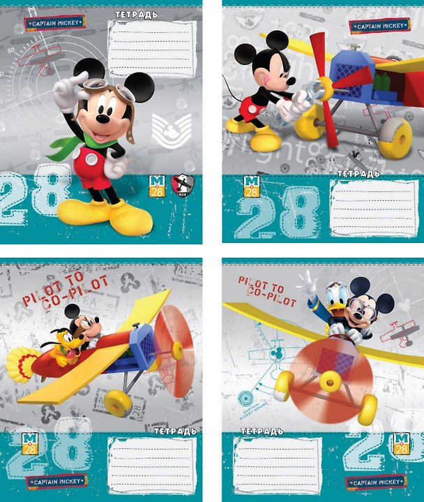 Тетрадь 12л кл. "Mickey Mouse Club Aviator", Disney 228194 — 1