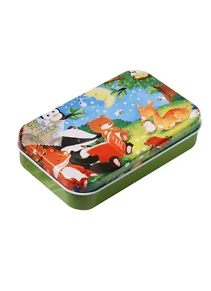 Пазлы картонные в жестянной коробке, 60 деталей, барсук с книгой (15-02203-7) 2494052