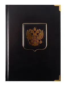 Ежедневник недат. А5+ 152л "PATRIOT" черный, 7Б, тв.переплет, иск.кожа, тисн.фольгой, конгрев, тонир.блок, мет.уголки, ляссе, инд.уп