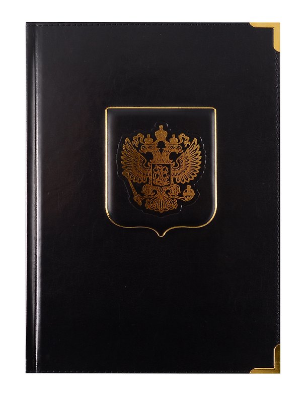 Ежедневник недат. А5+ 152л "PATRIOT" черный, 7Б, тв.переплет, иск.кожа, тисн.фольгой, конгрев, тонир.блок, мет.уголки, ляссе, инд.уп 3056022 — 1