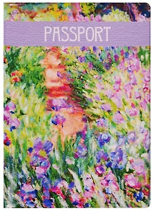 Обложка для паспорта Клод Моне Сад с ирисами в Живерни (ПВХ бокс)