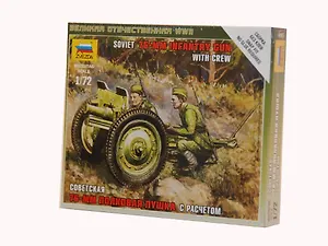Сборная модель ЗВЕЗДА, Пушка Soviet 76-MM Infantry Gun With Crew 6145