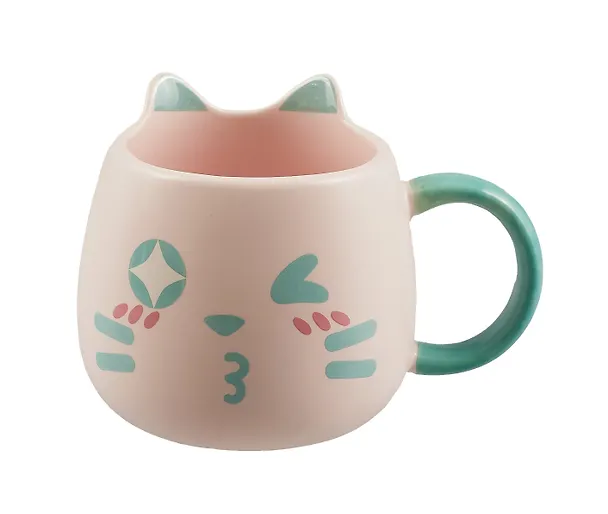 Кружка с ушками Котик эмоции (керамика) (380 мл) (12-07501-72416) 2996192 — 1