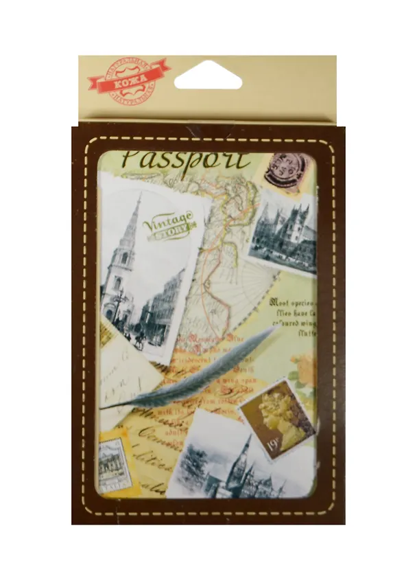 Обложка для паспорта, Фора, Письма кожа 13,2*18,6см 20073 2503358 — 1