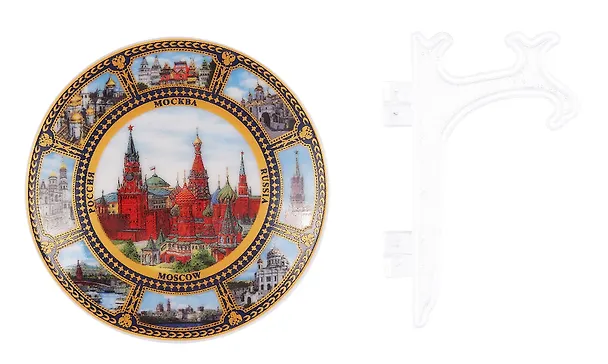 Магнит-тарелка Москва с подставкой (D7 К8) (фарфор) (026-7K8-20) 3111913 — 2