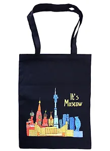 Сумка-шоппер  Its Moscow, черная(35х47)(Наивно?Очень)