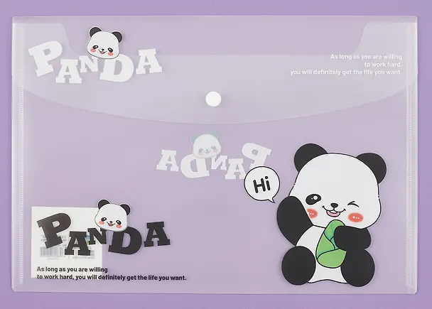 Папка -конверт «Panda» А4 на кнопке, в ассортименте 3039424 — 2