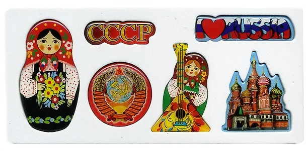 Сувенир АКМ Набор магнитов Матрешка. ХВБ (смола) 318680 — 1