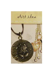 Кулон круглый Роза (QA-373) (д=3,5см) (1шт) (упаковка)