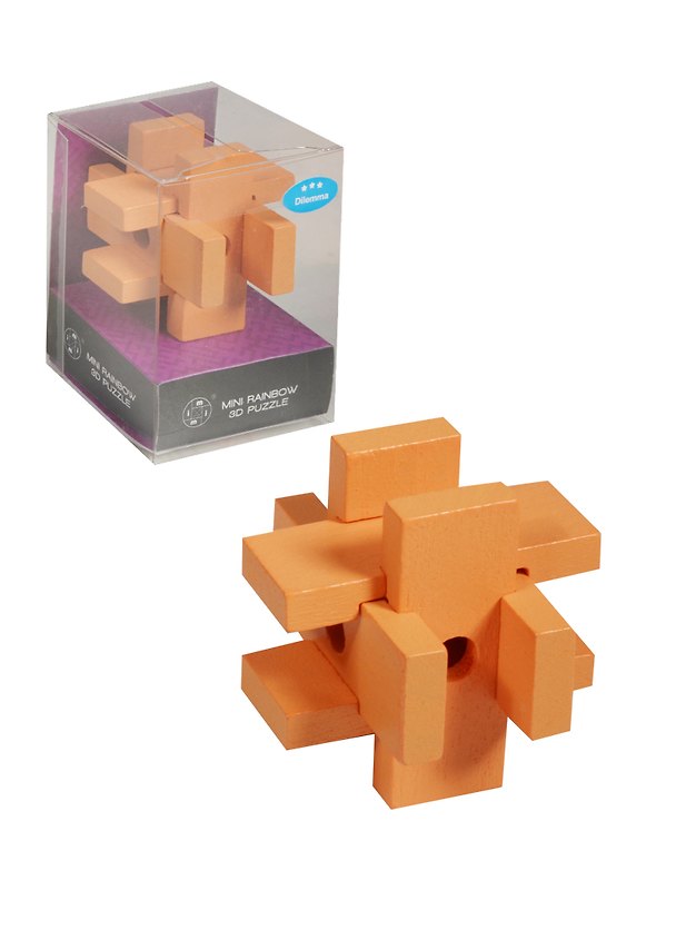 Головоломка 3D деревянная оранжевая 2498704 — 1