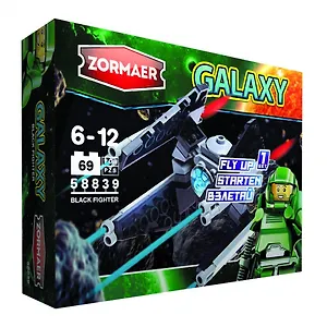 Конструктор пластиковый. Черный истребитель. 69 элементов. -Китай: (Galaxy). 58839 395335