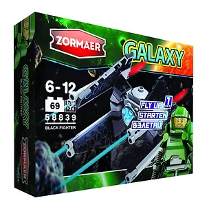 Конструктор пластиковый. Черный истребитель. 69 элементов. -Китай: (Galaxy). 58839 395335 406631