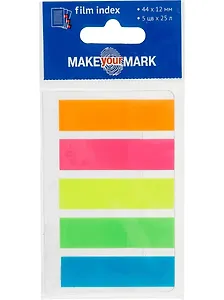 Набор самоклеящихся закладок «Make your mark», неоновые, 5 блоков
