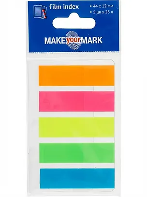 Набор самоклеящихся закладок «Make your mark», неоновые, 5 блоков 240266