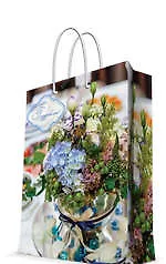 Пакет бумажный ламинированный 140 г/м2 Букет с гортензией 26*32.4*12.7см. 76485