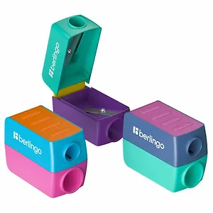 Точилка 2отв. "ColorShift", с контейнером, ассорти, Berlingo