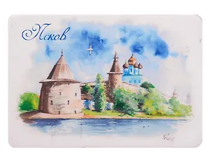 Магнит картон Псковский Кремль (Псков) (МК/140/001)