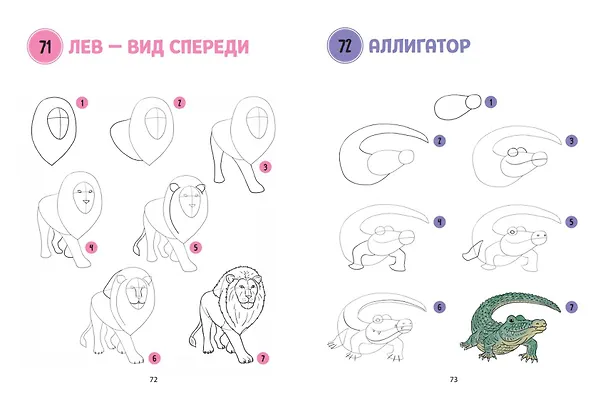 Книга Большая книга животных. 300 рисунков шаг за шагом (Лиз Эрцог) — 9