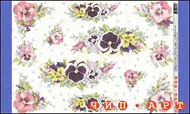 Декупажная карта "Анютины глазки" (00705)