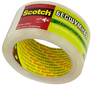 Лента клейкая бесшумная, 50мм*66м, Scotch