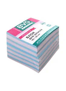 Блок-куб 90*90*90 цветной/белый, непроклеенный