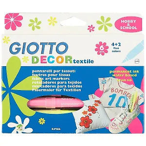 Фломастеры 06цв "Giotto Decor Textille" для ткани, Giotto