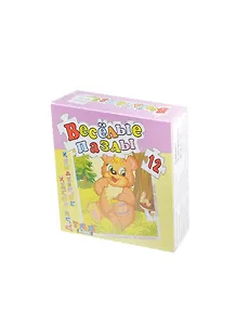 Веселые пазлы 12 эл. Мишка (00697) (300х420мм) (3+) (коробка)