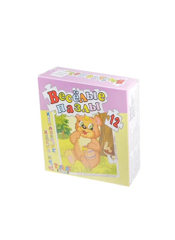 Веселые пазлы 12 эл. Мишка (00697) (300х420мм) (3+) (коробка) 2414528 — 1