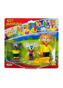 Набор из 3 фигурок Кот Леопольд и Мыши (F-07-R) (180768) (Играем вместе) (в кор. 24шт.) (блистер)