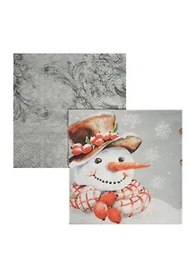 Набор салфеток для Декупажа Веселый снеговик (611509/SDL000208) (2шт) (упаковка)