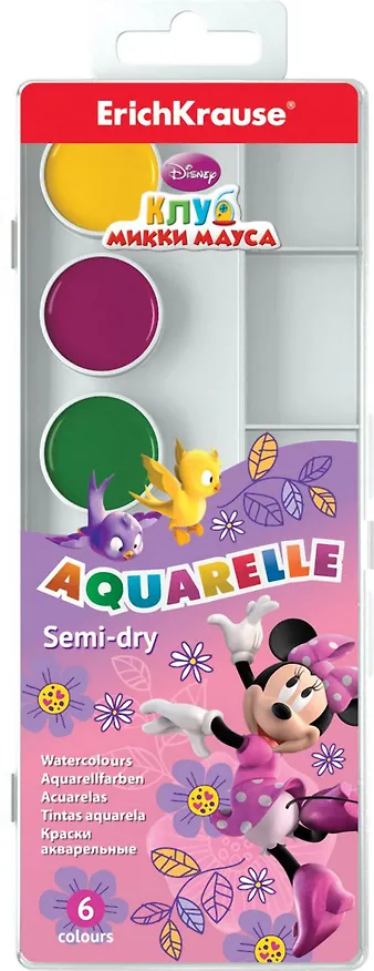 Краски акварельные 06цв "Mickey Mouse Club House for girls", Disney 228331 — 1