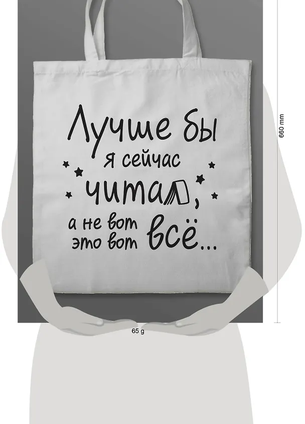Шоппер "Лучше бы я сейчас читал, а не вот это вот всё..." 3070405 — 3