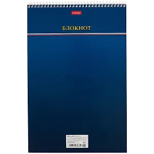 Блокнот А4 80л кл. "Блокнот" спираль, жестк.подложка, мел.картон, УФ-лак