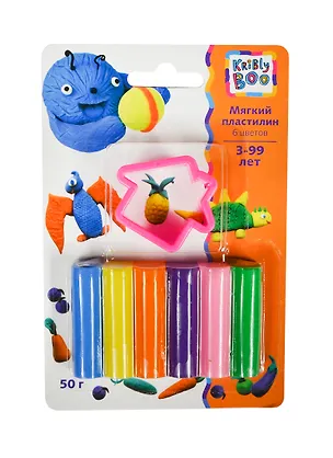 Мягкий пластилин с формочкой KriBly Boo (46642) (6 шт) (50 гр) (3-99) 2337893
