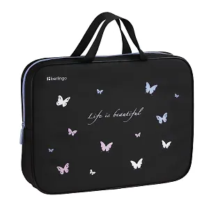 Папка для тетрадей А4 "Life is Beautiful" 35*26,5*7,5см, ткань, молния