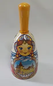Колокольчик фарфоровый Матрешка средняя с ручкой (00150)